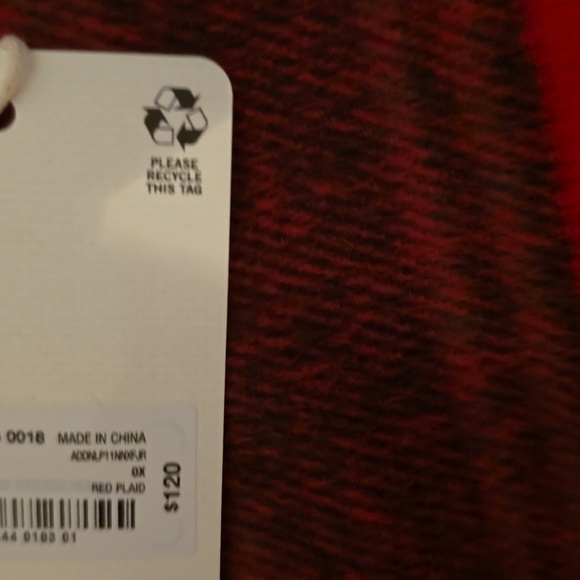 A.N.A BRAND WOMEN'S PLUS SIZE RED PLAID FRONT BUTTON JACKET COAT SIZE 0X - Picture 11 of 16